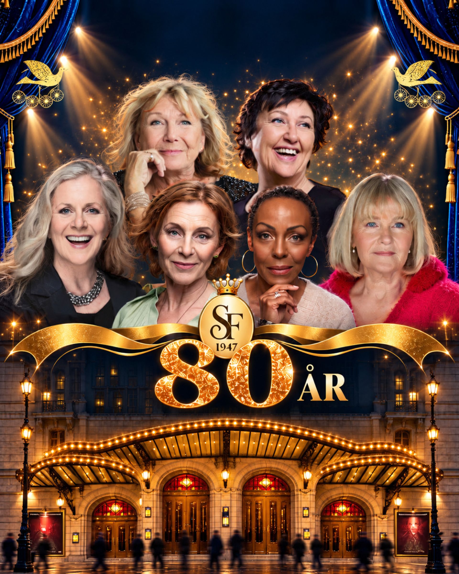 Stallfåglarna show på Oscarsteatern med artister som Ann-Louise Hanson, Babben Larsson, Gunilla Backman, Helen Sjöholm, Kayo och Sissela Kyle.