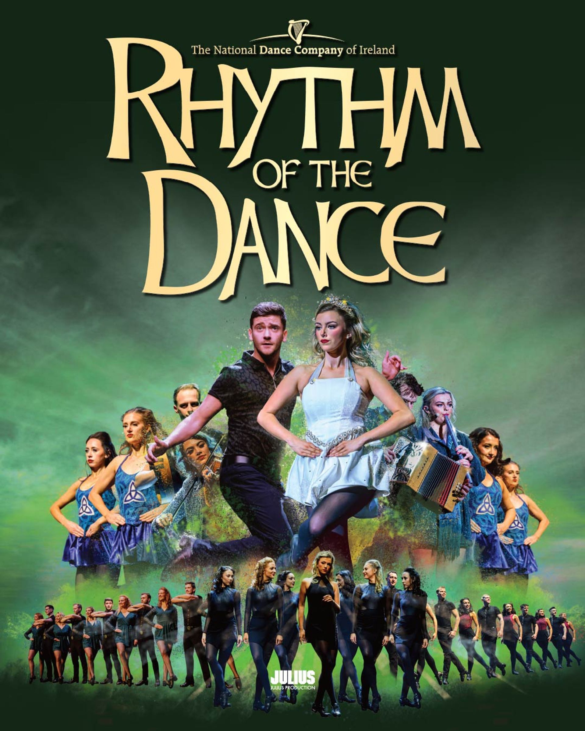 Manér bild för Rhythm of the Dance med urklipp där dansarna och artisterna uppträder