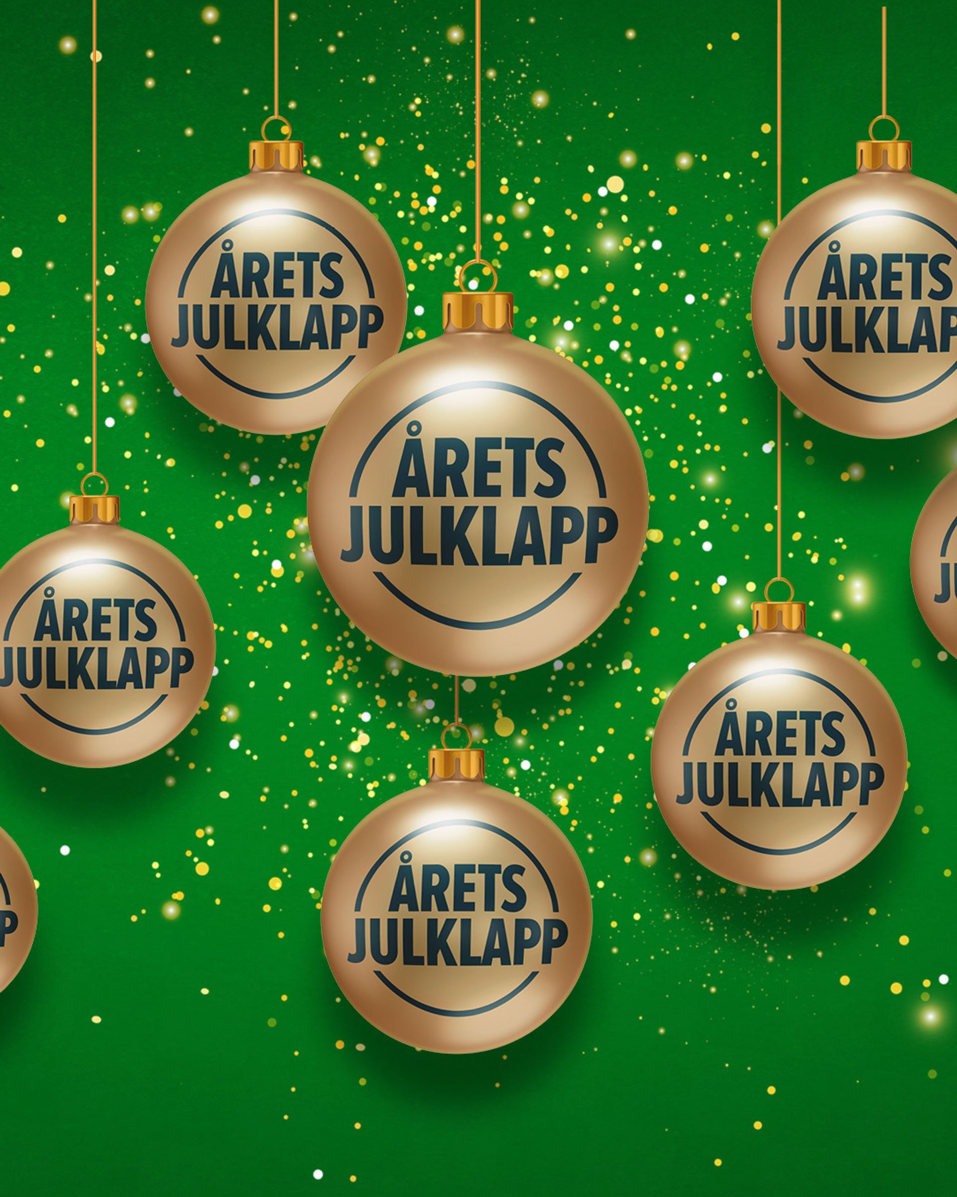 Julgranskulor med texten 'Årets julklapp' – upplevelser från Showtic som den perfekta julgåvan
