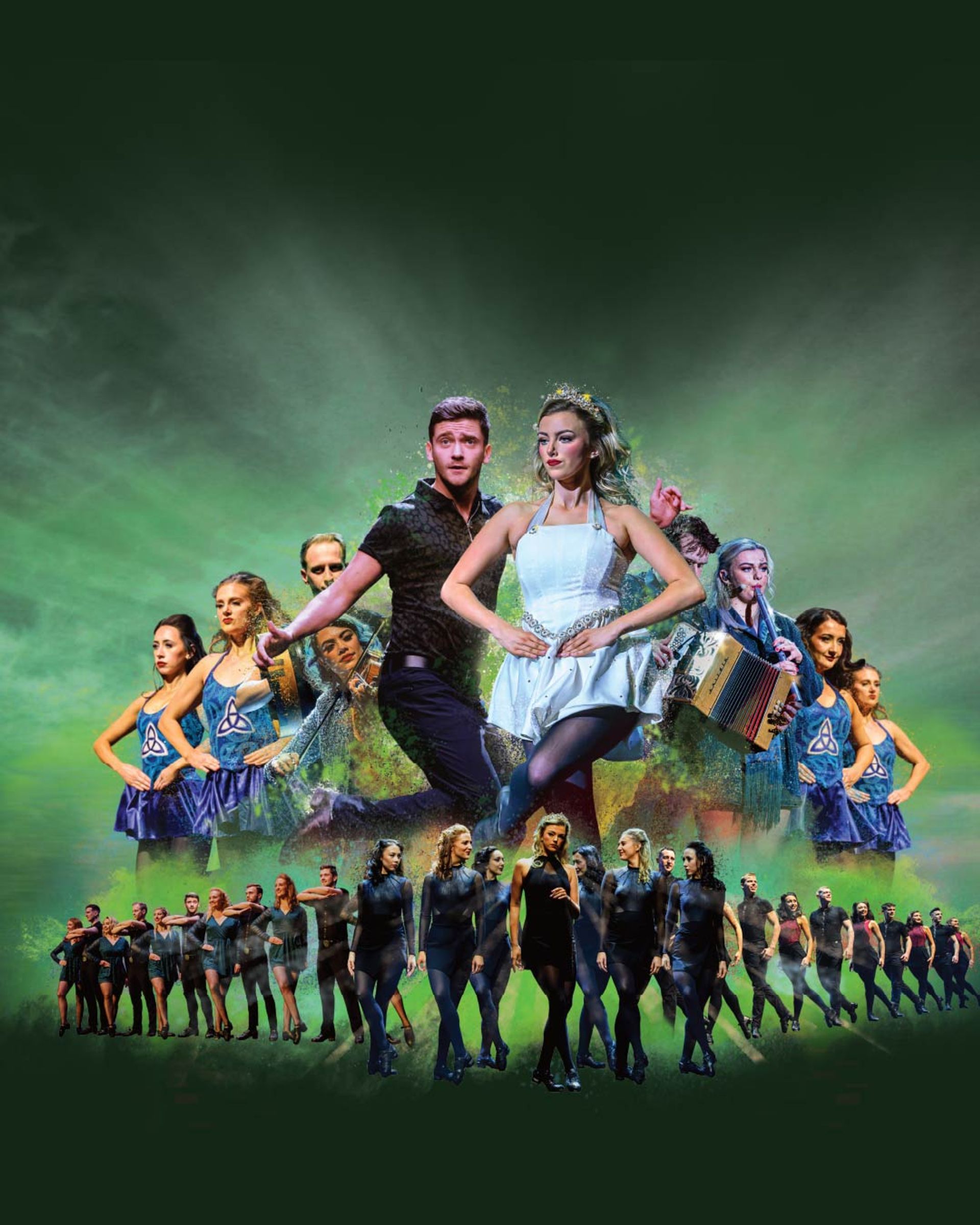 Manér bild för Rhythm of the Dance med urklipp där dansarna och artisterna uppträder