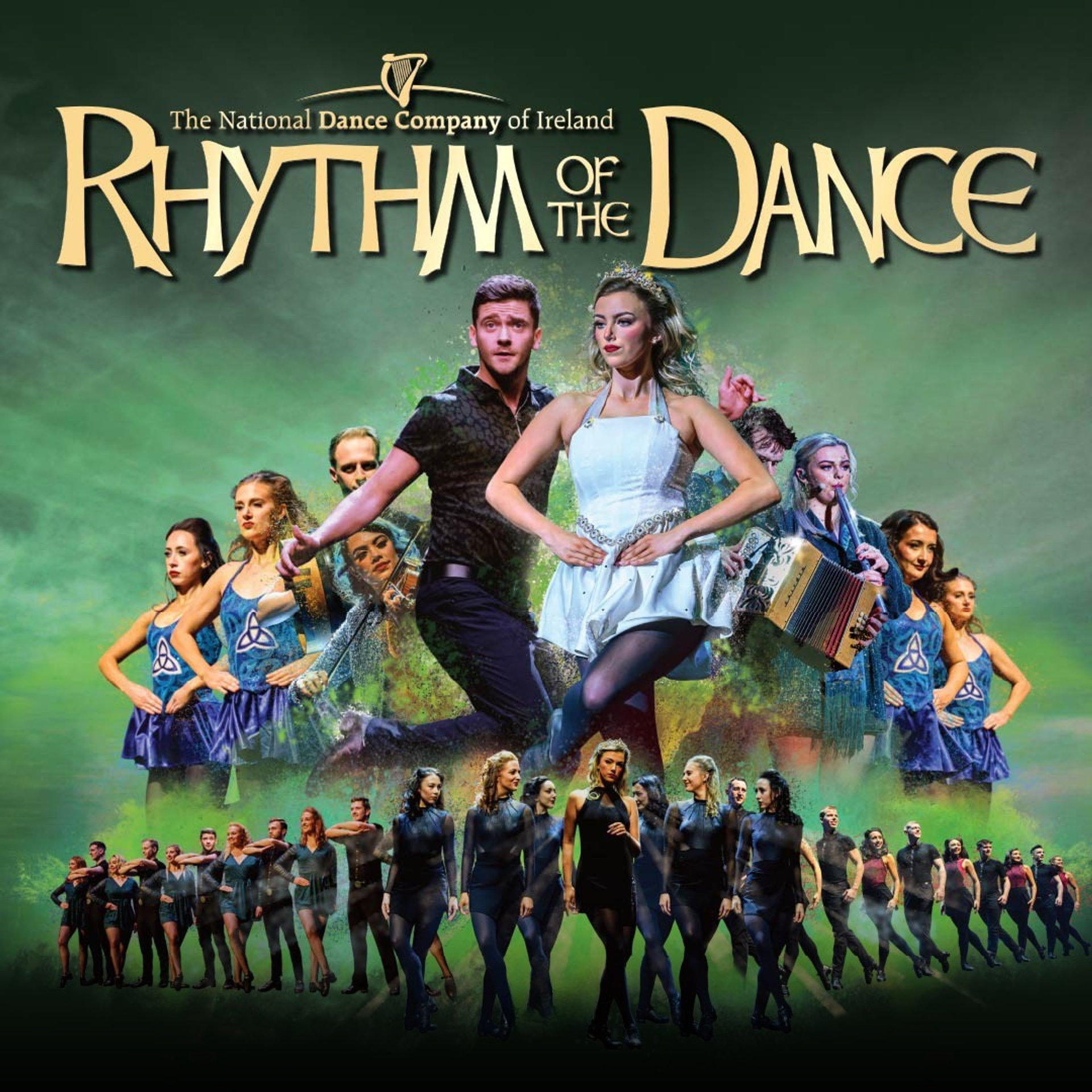 Manér bild för Rhythm of the Dance med urklipp där dansarna och artisterna uppträder