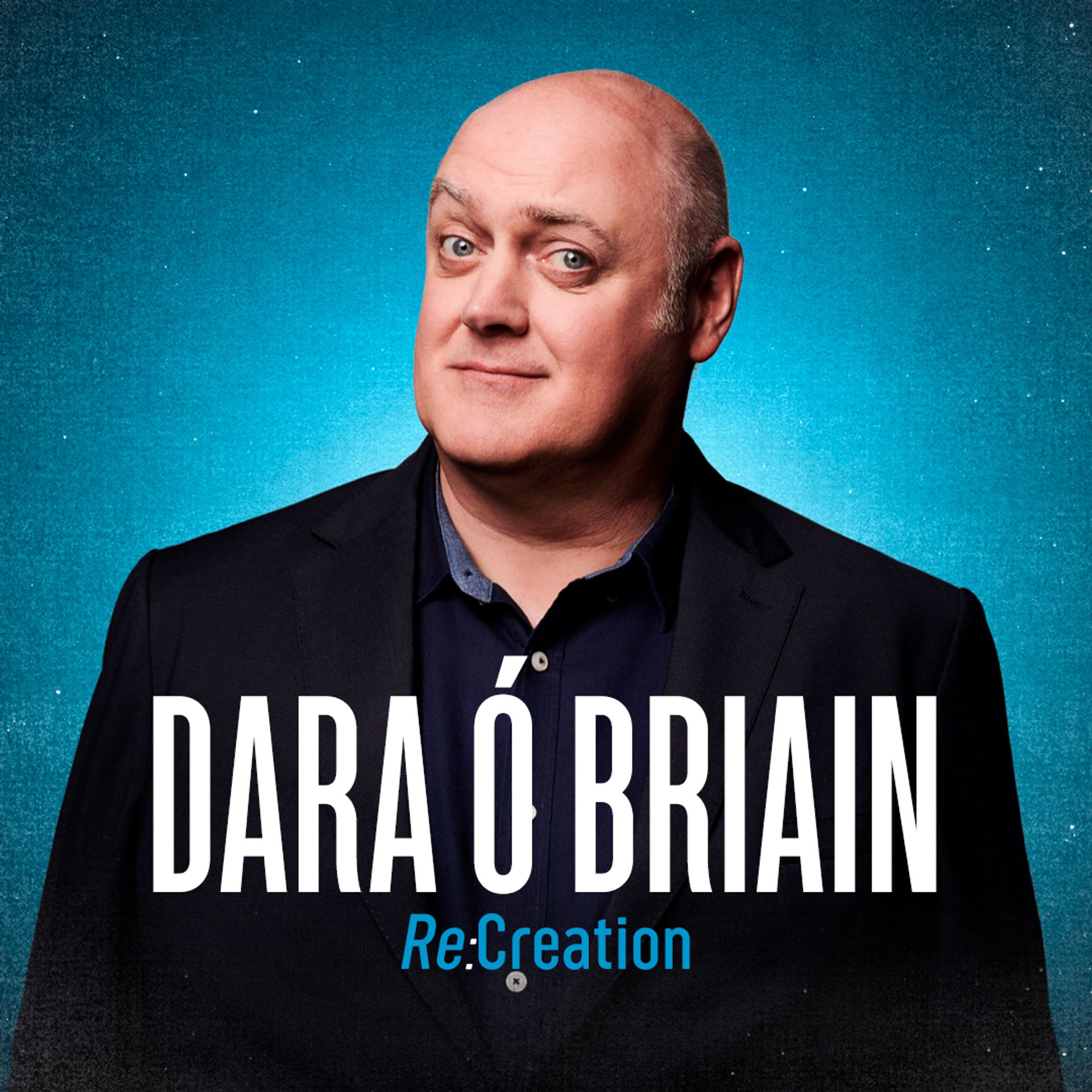 Manér bild för Dara O Briains stand-up Re:Creation med ett porträtt på Dara O Briains