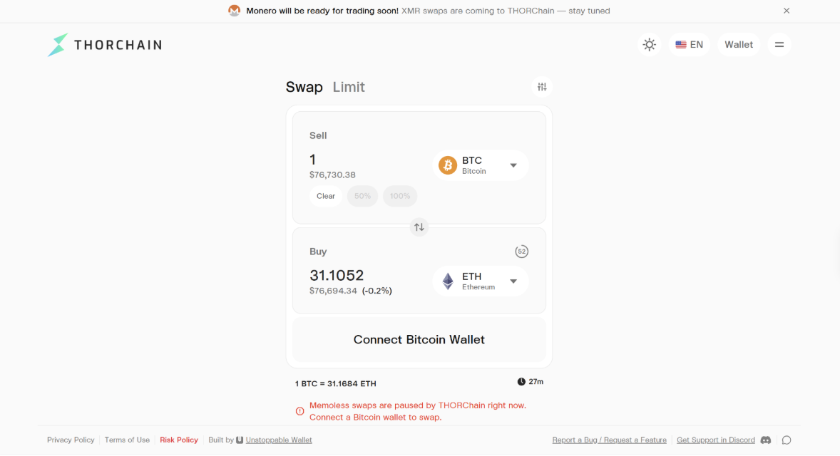THORChain's frontend or STO