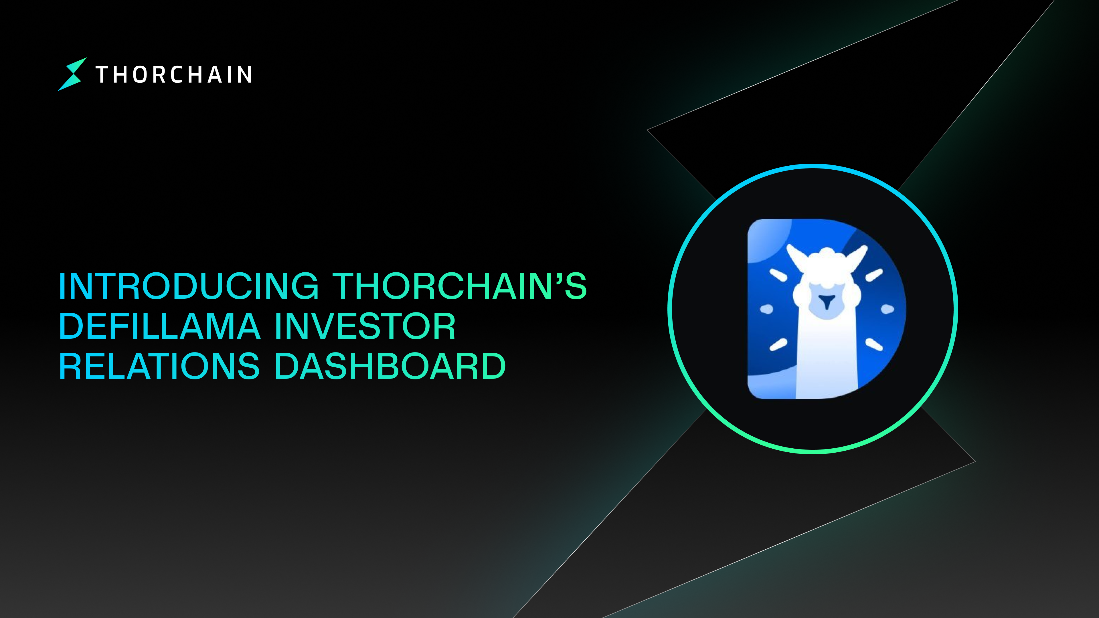 Thumbnail for THORChain's Investor Relations dashboard on DefiLlama, showing fees, revenue, and income statement charts.