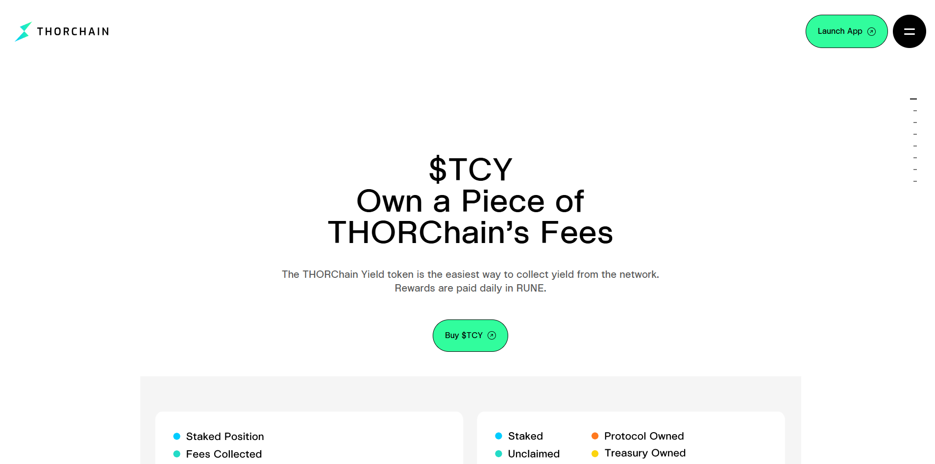 TCY THORChain's Website Interface