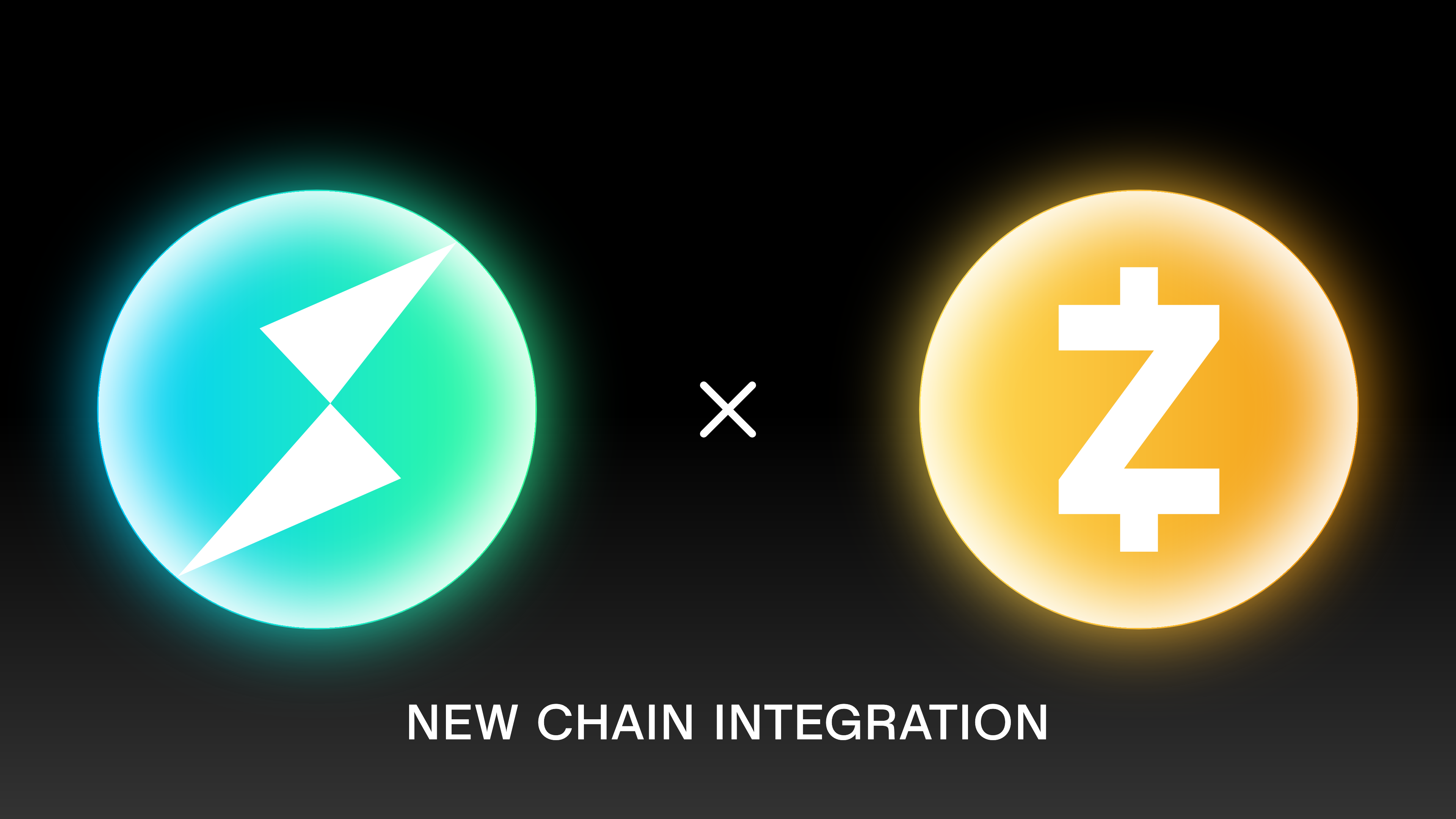 Zcash (ZEC) logo alongside the THORChain logo, illustrating native ZEC swaps across blockchains on THORChain.