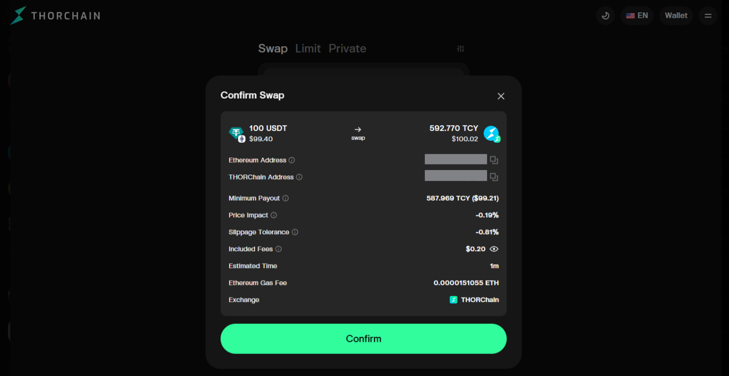 step 5 confirm swap