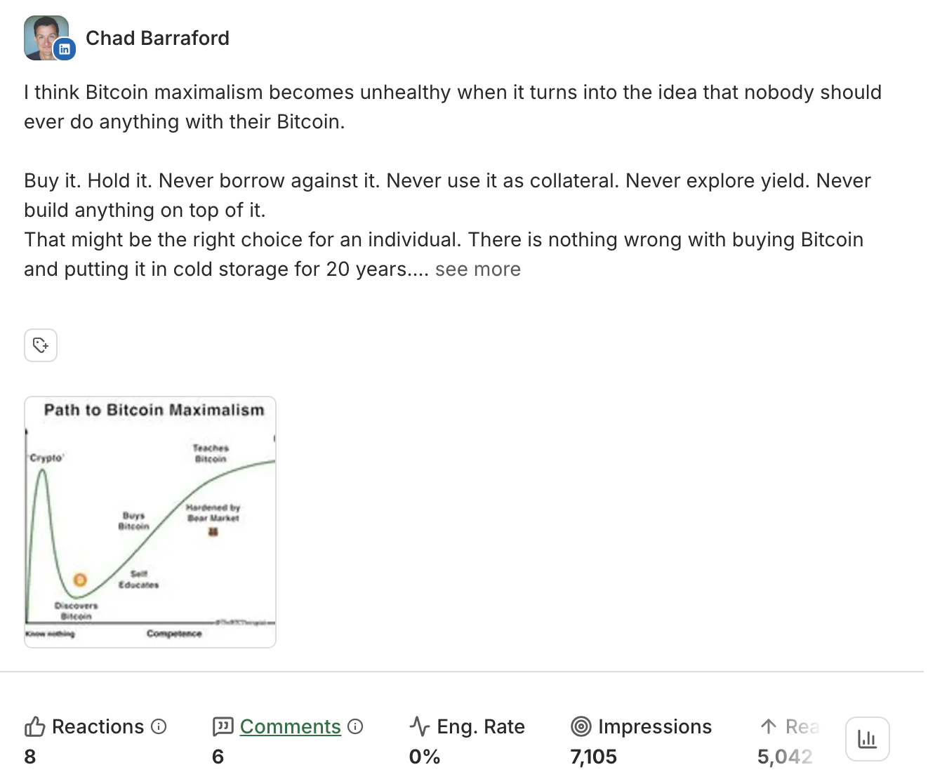 Screenshot from Chad Barraford LinkedIn