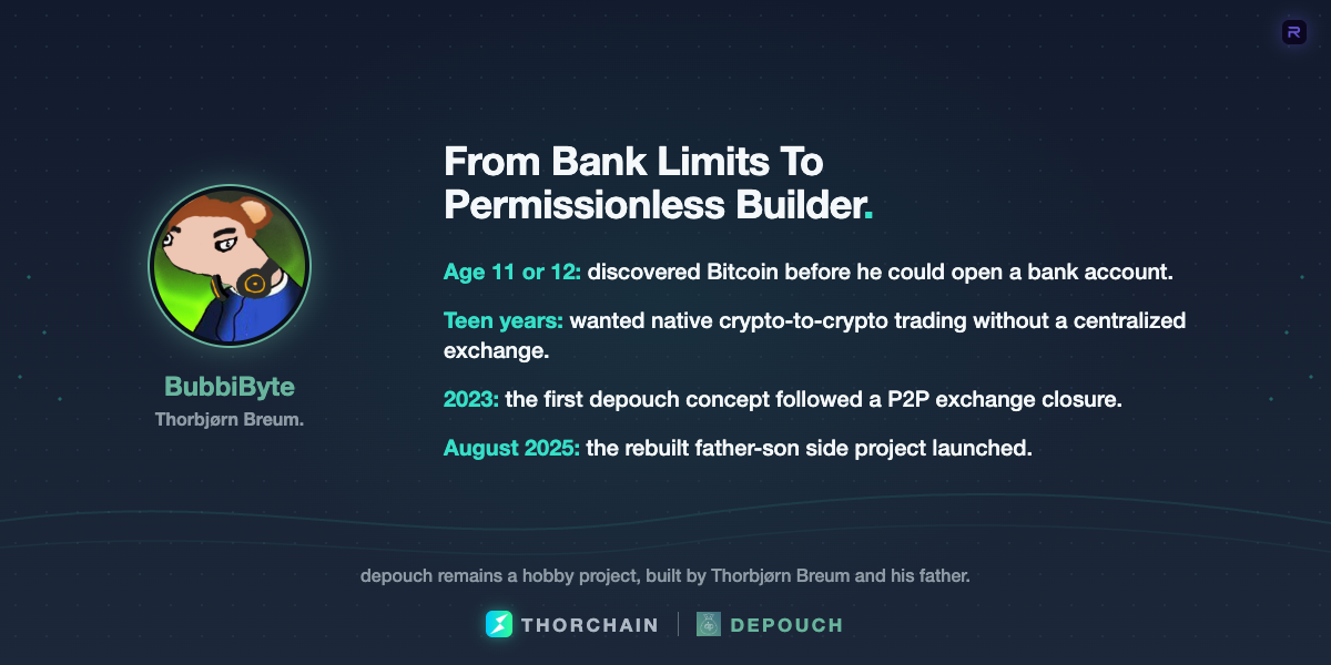 Thorbjørn Breum’s path from discovering Bitcoin before banking access to launching depouch with his father.