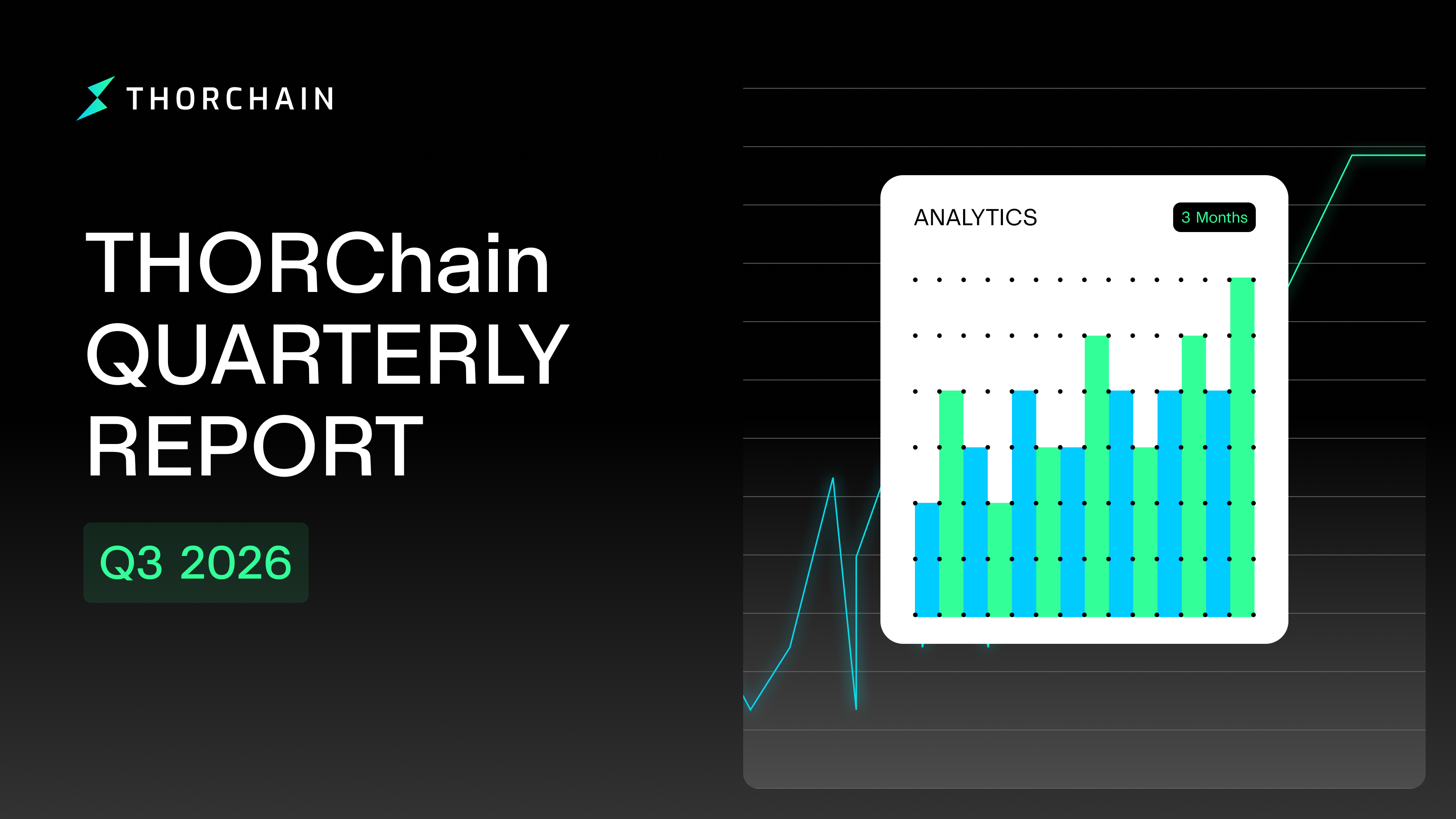 Thumbnail for the THORChain Q3 2026 Quarterly Report, covering $3.82B in volume, $4.57M in fees, the v3.20 upgrade, Protocol-Owned Liquidity and upcoming chain launches.