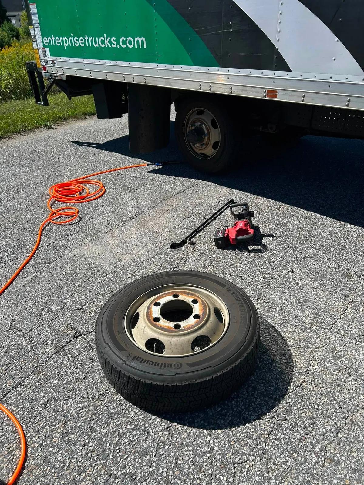 On-site truck tire service