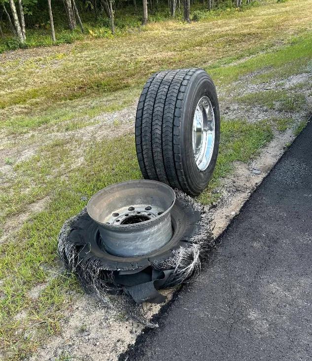Damaged roadside tire