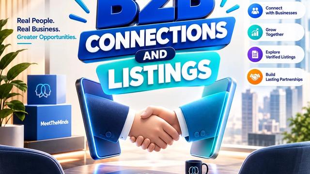 Small business owners connecting through the MeetTheMinds B2B directory.