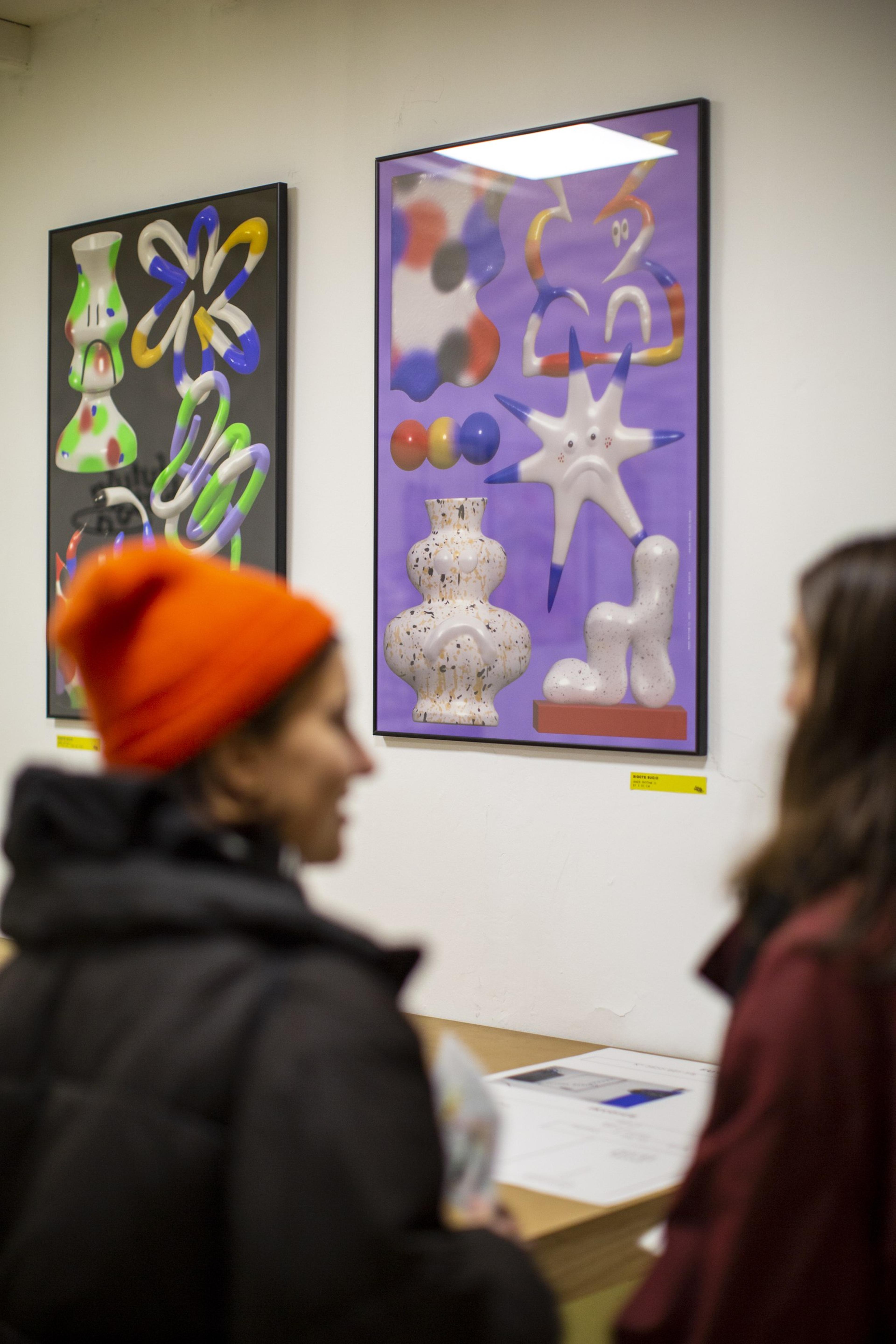 Framed artworks on the wall during the FADBB exhibition