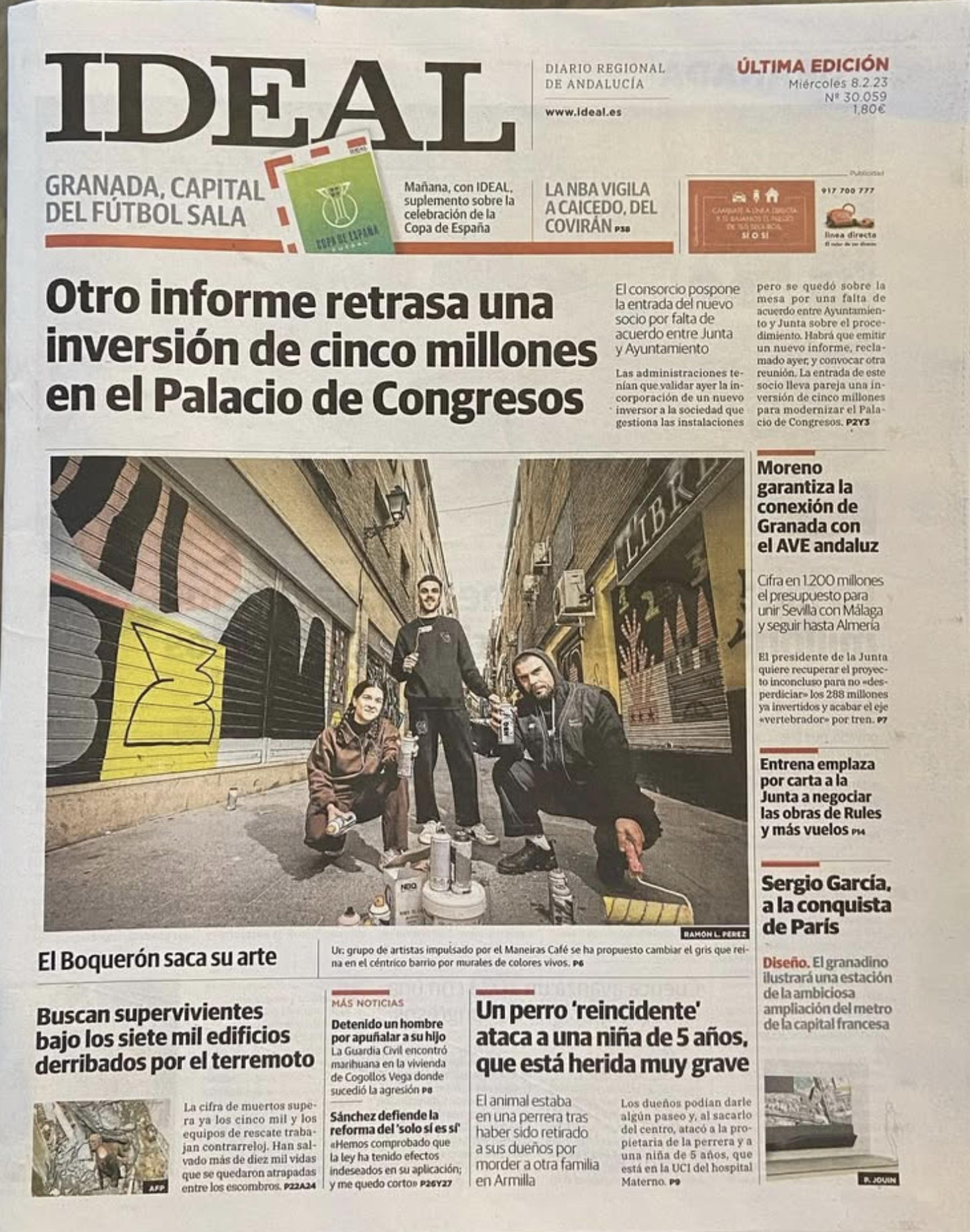 IDEAL front page featuring the Boquerón murals