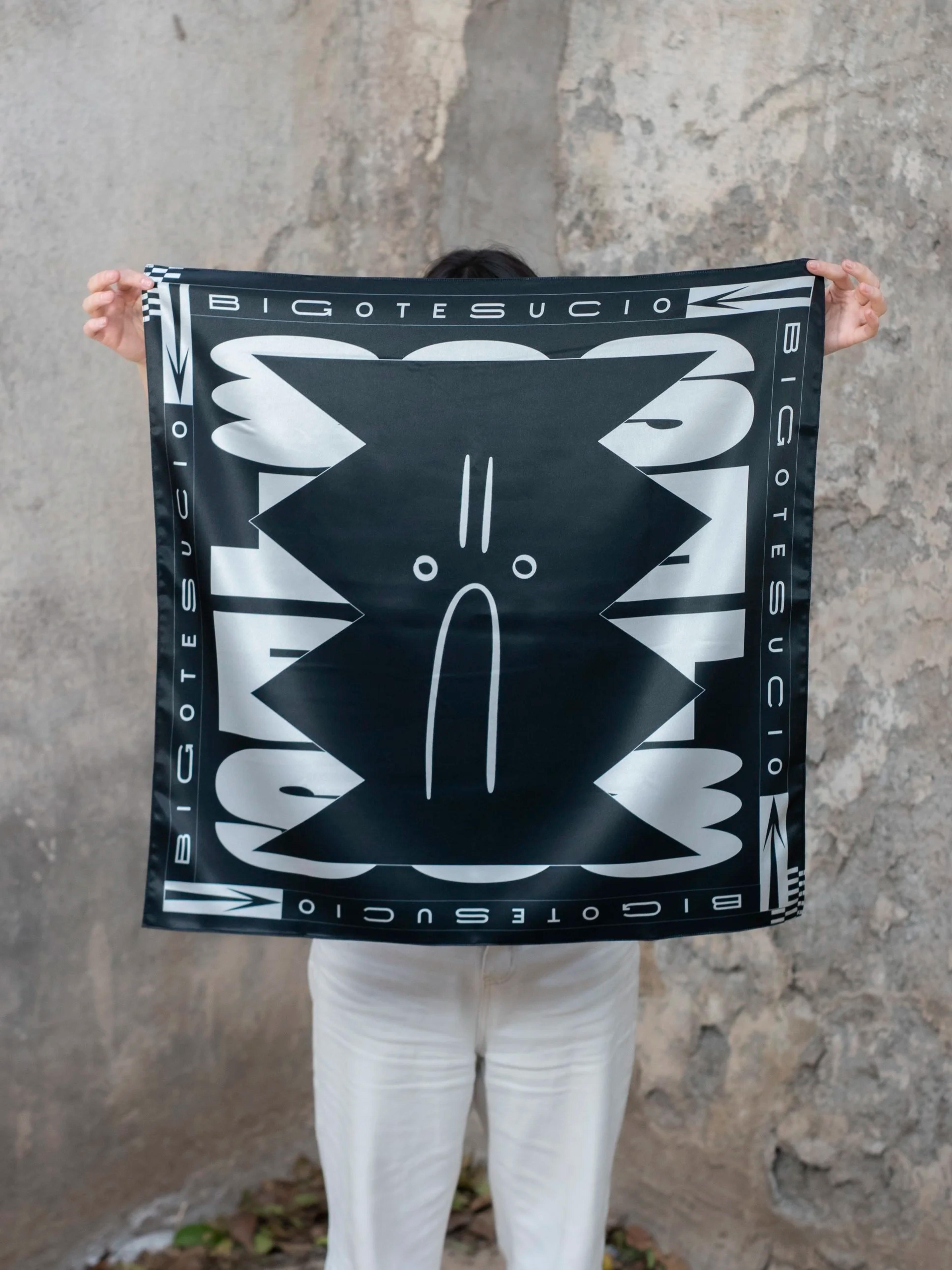 Printed Satin Scarf Bigotesucio, image 1