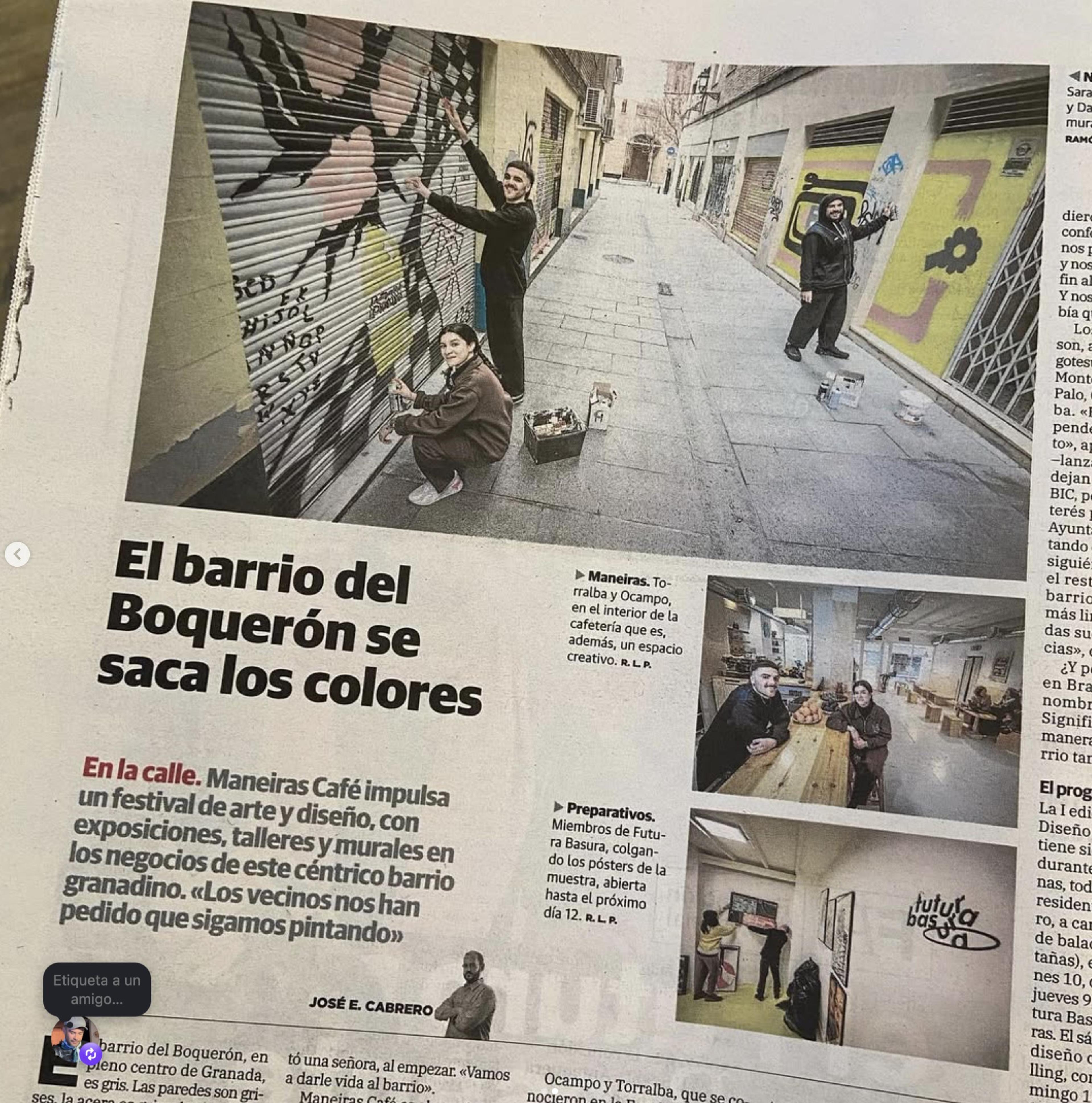 Newspaper feature about FADBB and the Boquerón neighbourhood