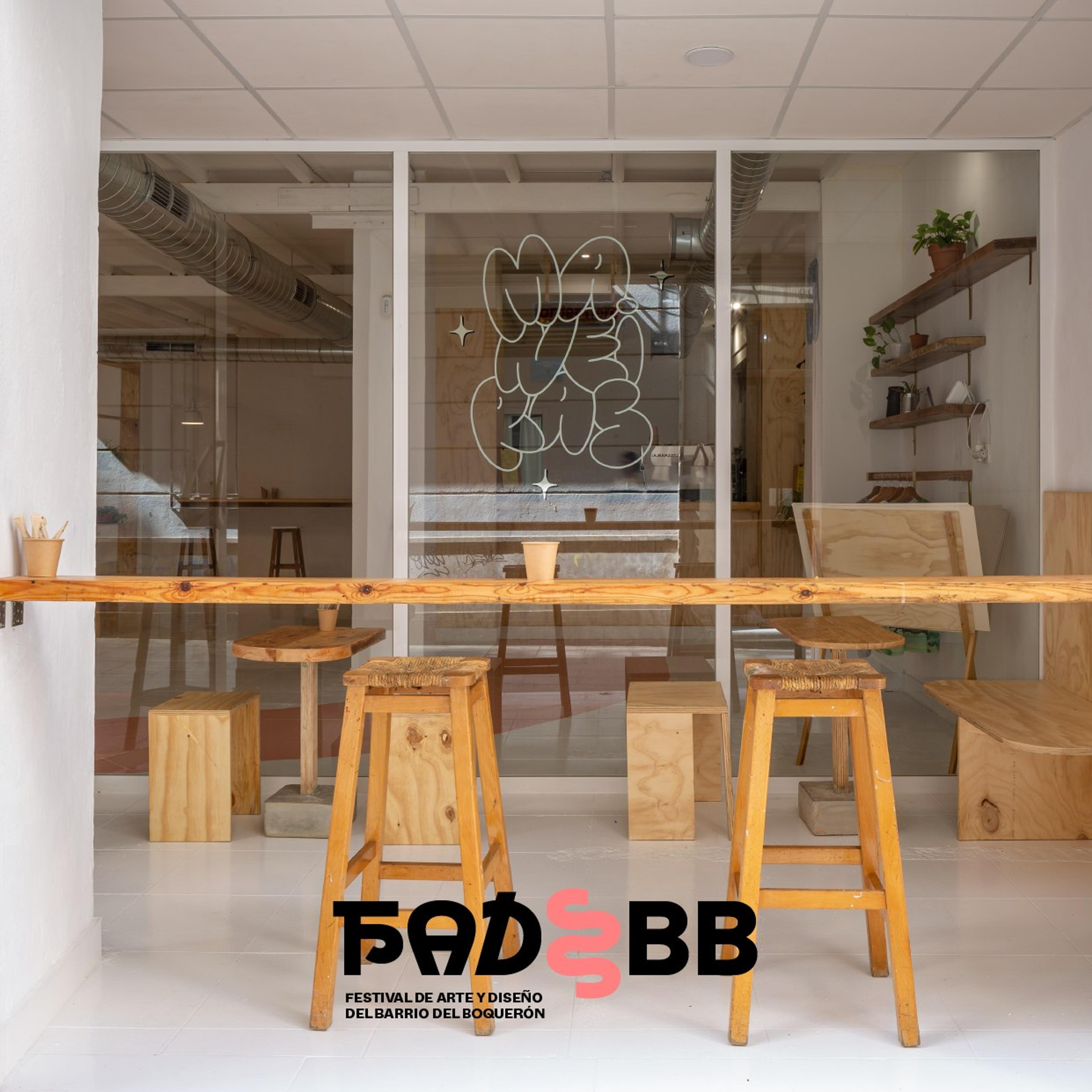 FADBB graphic over a photograph of the café exterior