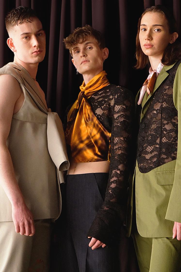 3 models looking into the camera