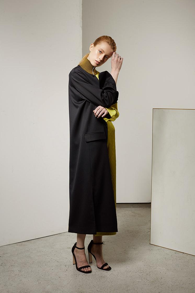model full body view hand on face