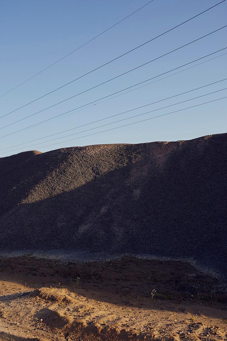 stone dune with wires