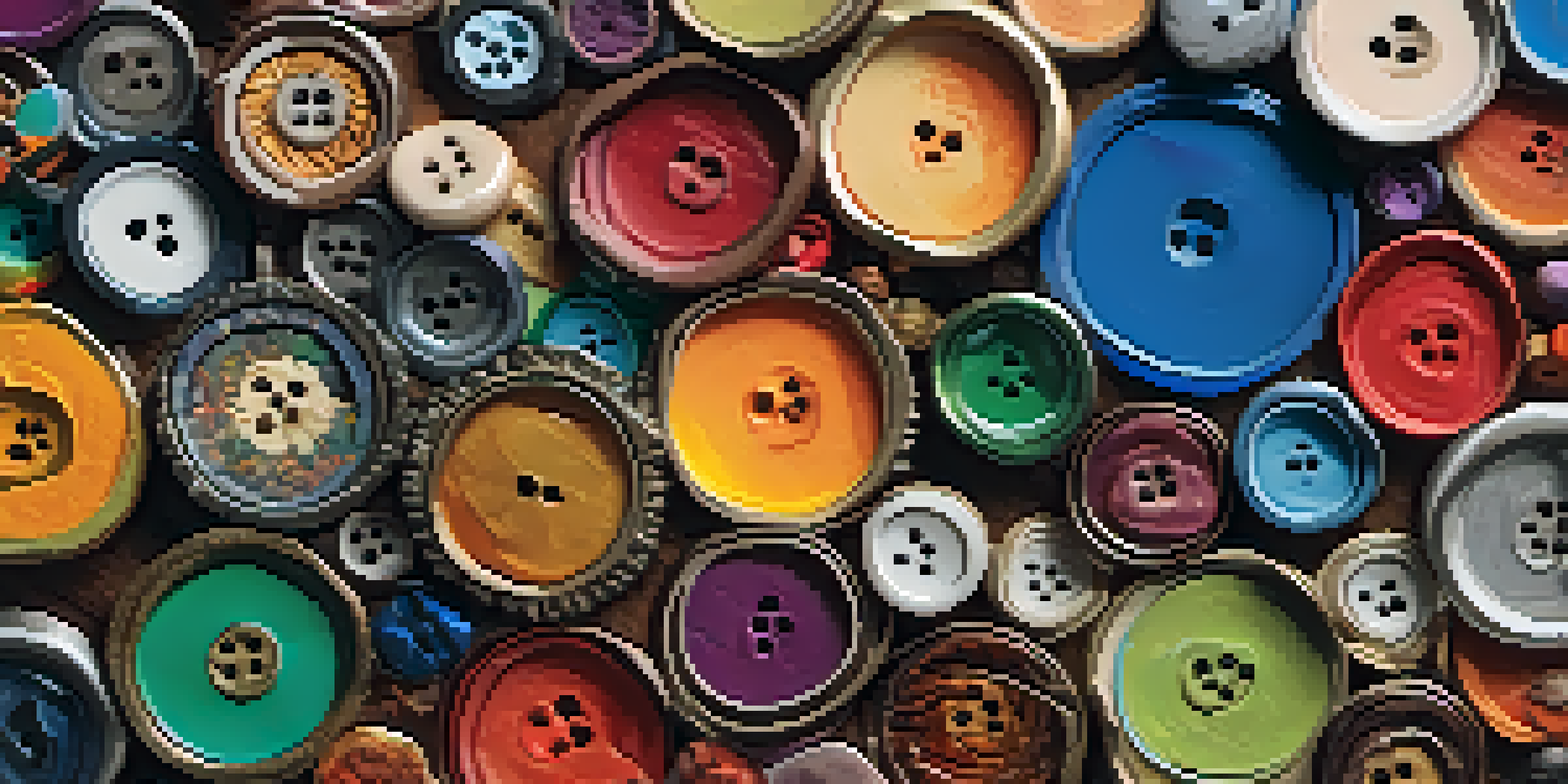 A detailed view of a mixed media artwork with various textures and colors, including fabric and natural elements.