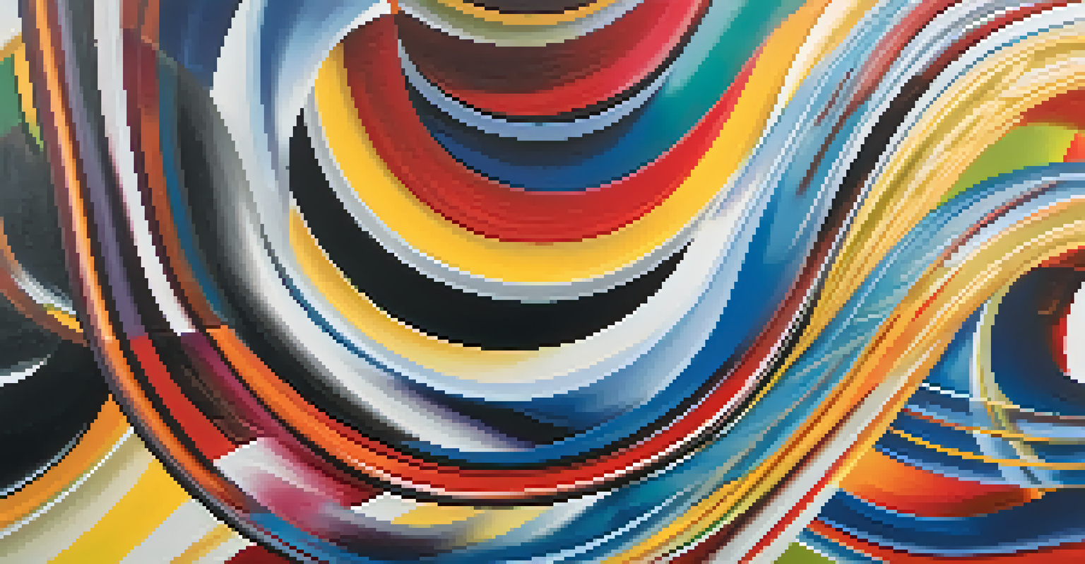An abstract image with curvilinear shapes and vibrant colors representing motion, conveying a sense of speed and fluidity.