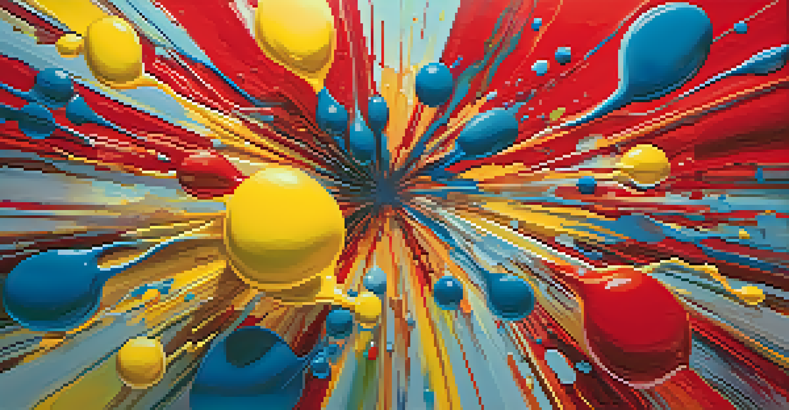 An abstract art piece with bold colors and soft gradients.