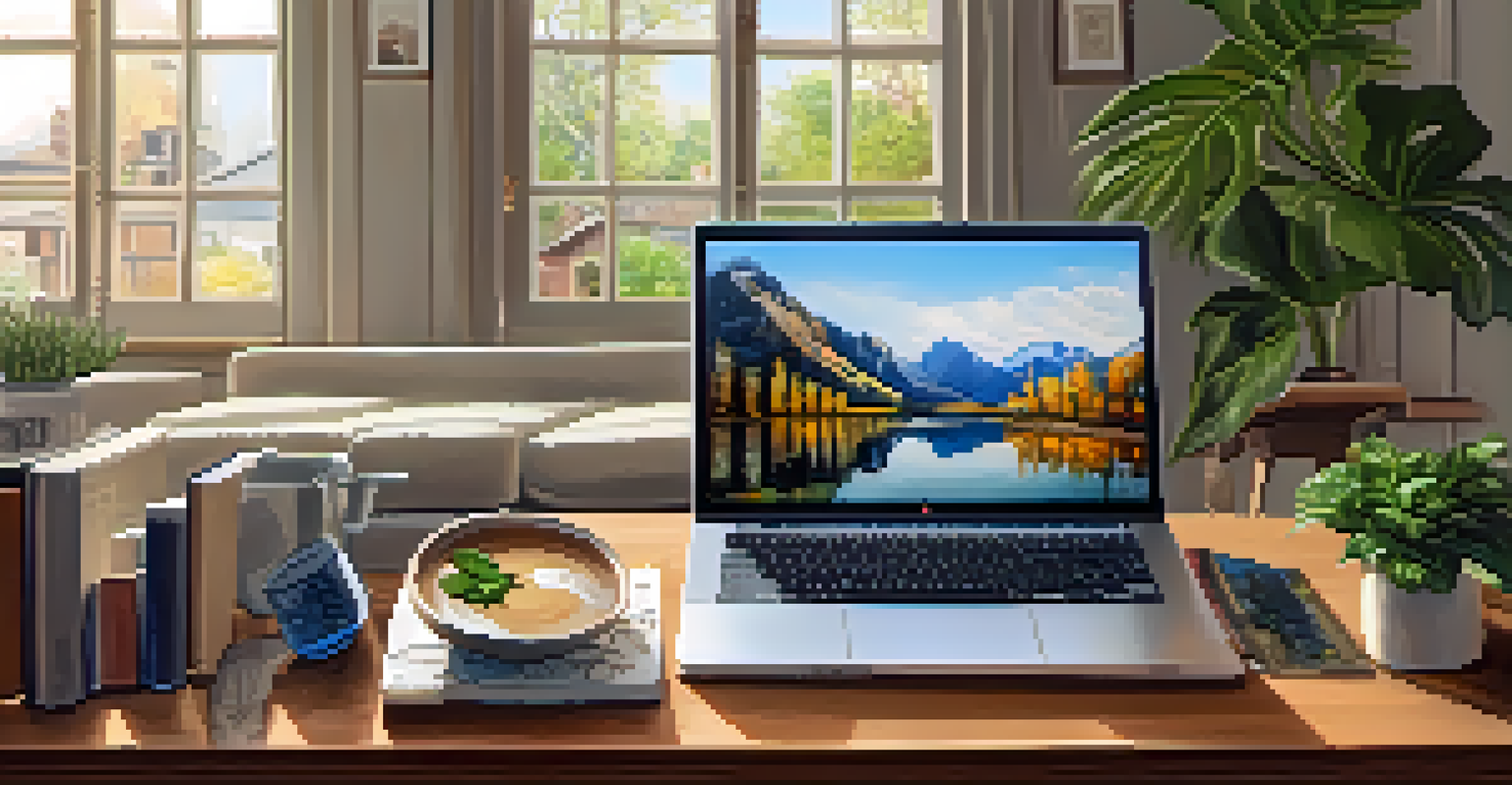 A laptop on a table showing social media posts about cultural appreciation in a cozy living room setting.