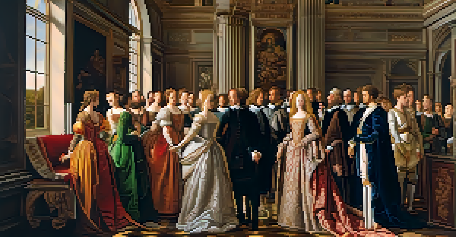A large Renaissance canvas depicting a historical scene with dynamic figures, rich colors, and intricate details, utilizing linear perspective.