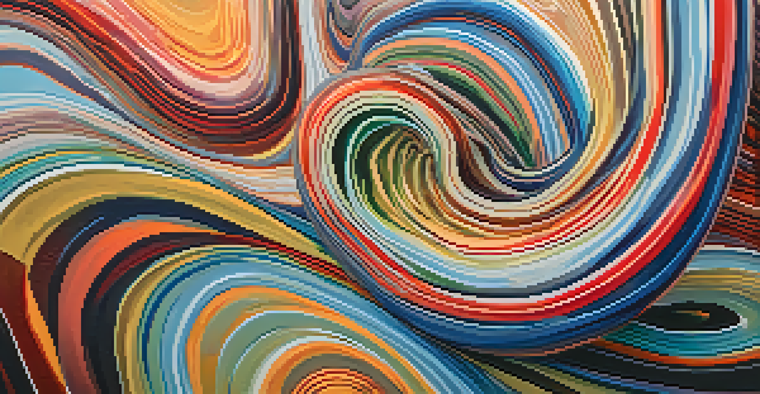 An abstract artwork representing masculinity, with fluid colors and shapes that challenge traditional gender norms, illuminated by soft lighting.