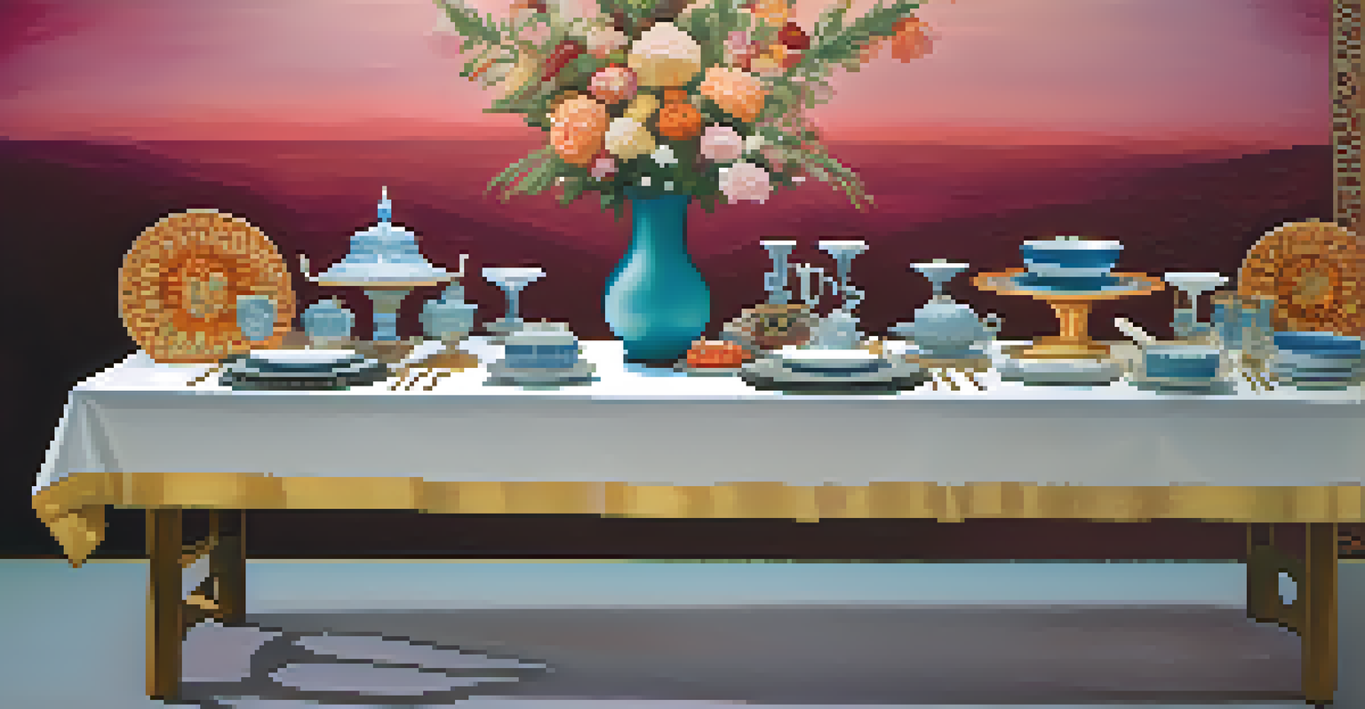 An art installation showcasing a table set for notable women, emphasizing celebration and history.