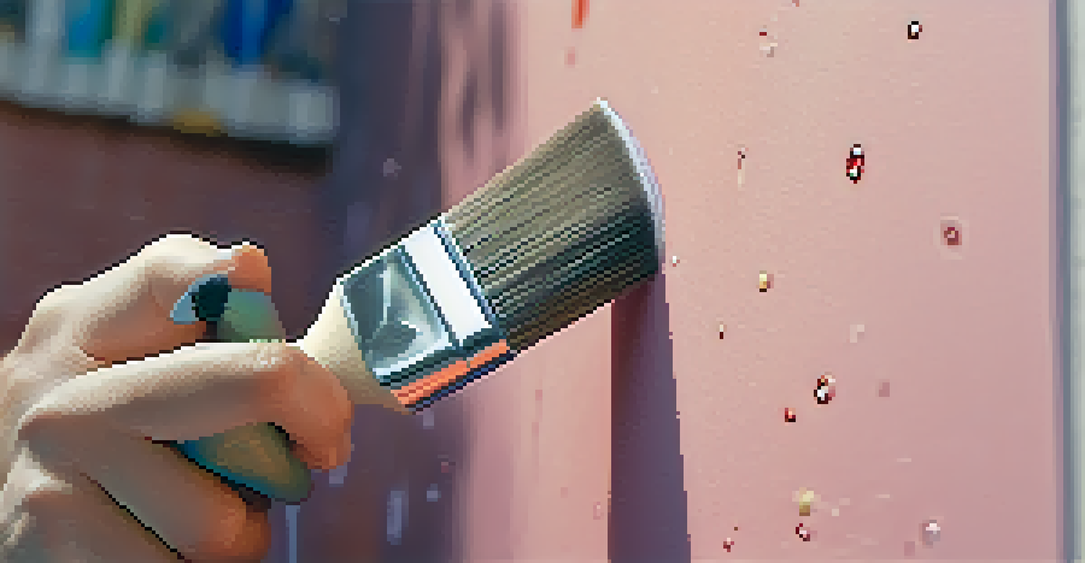 A painter using a brush to create clean lines on a freshly painted wall, demonstrating precision.