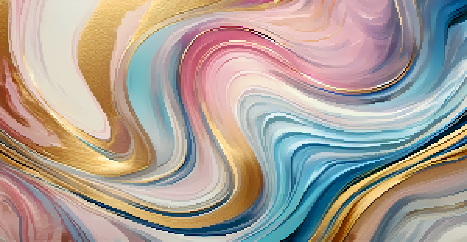 An abstract digital painting with swirling colors and textures that blend traditional watercolor techniques.