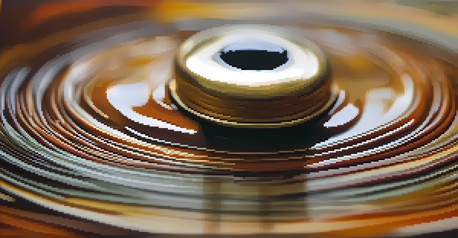 A close-up view of an abstract canvas with rich textures and earthy tones, highlighting brush marks and paint drips.
