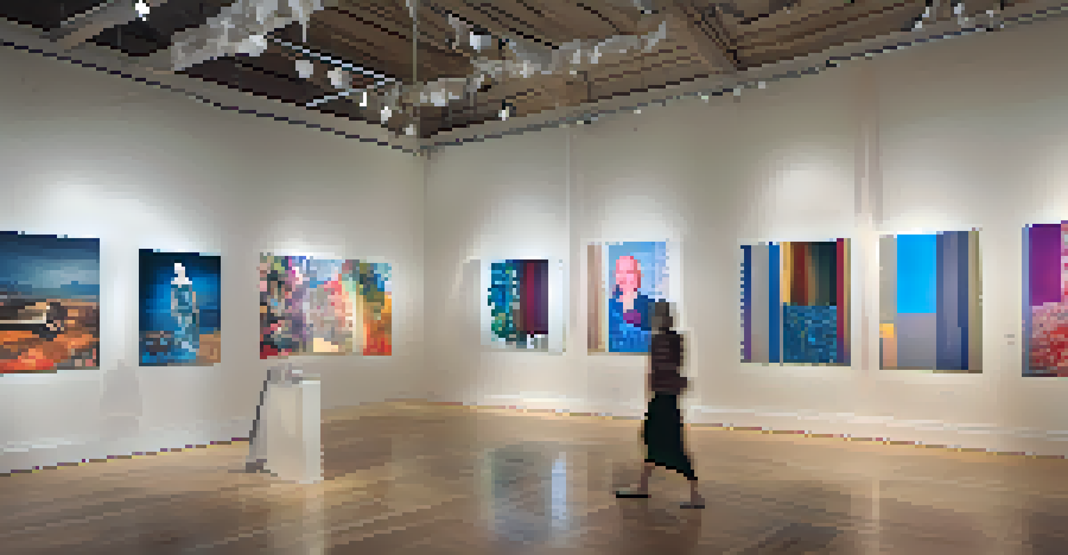 An art installation with mirrors and fabric exploring identity and intersectionality in an art gallery.