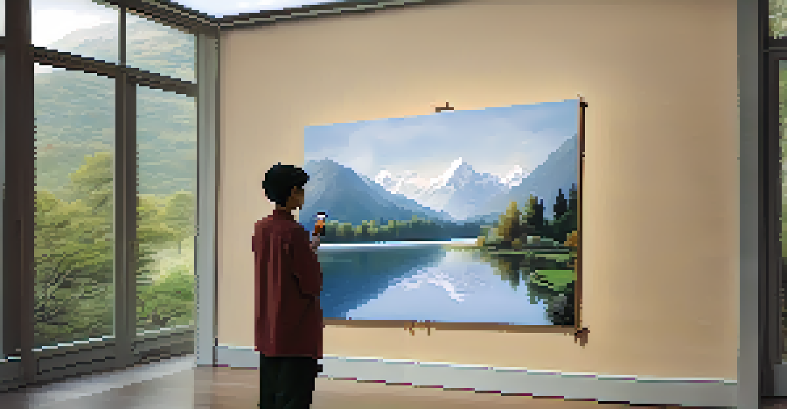 A traditional landscape painting with animated birds emerging from it when viewed with augmented reality technology.