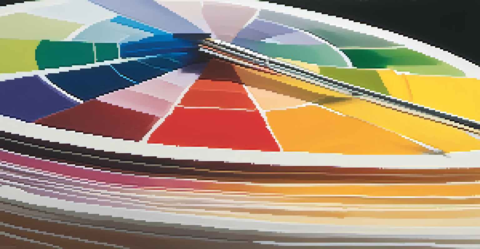 A color wheel featuring bright primary, secondary, and tertiary colors arranged in a circle, with soft background blur and natural light enhancing the vividness.