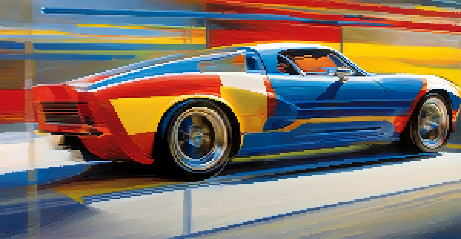 An abstract image showcasing swirling lines and vibrant colors that represent speed and motion.