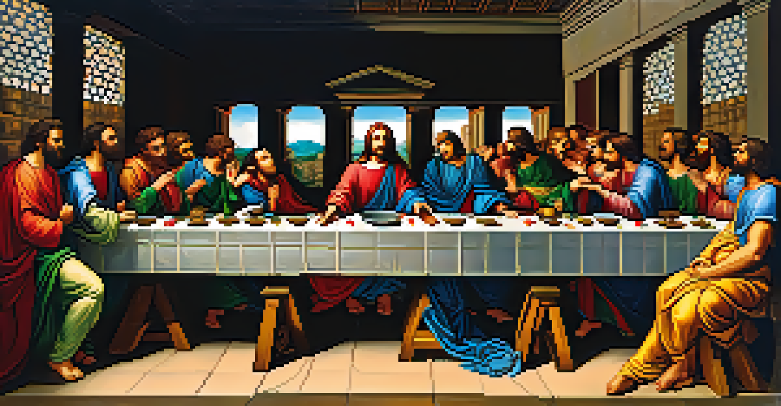 A depiction of 'The Last Supper' with Jesus and his disciples, capturing their emotions and the significance of the moment.