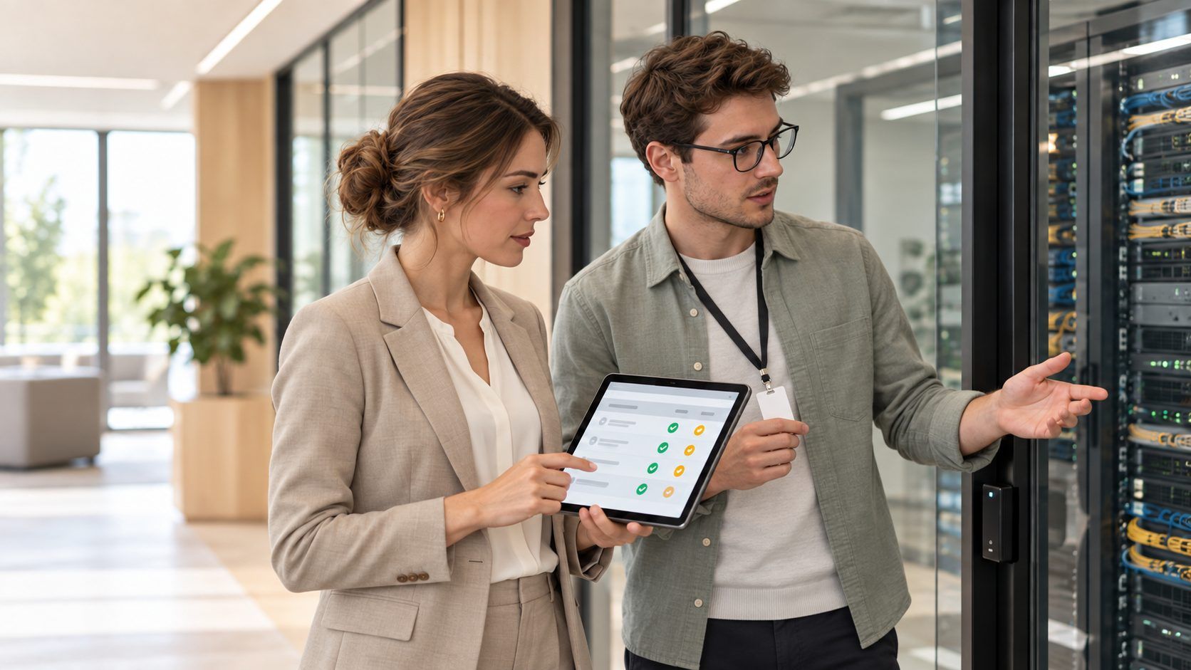 Beratung zur Informationssicherheit vor dem Serverraum