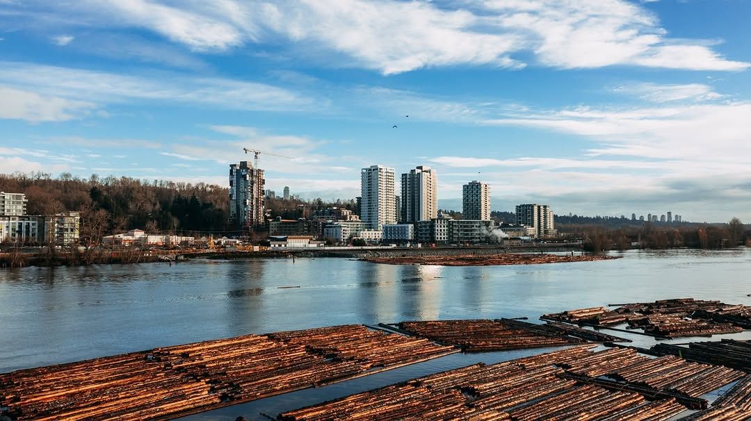 Historic industrial waterfront at East Fraser Lands.