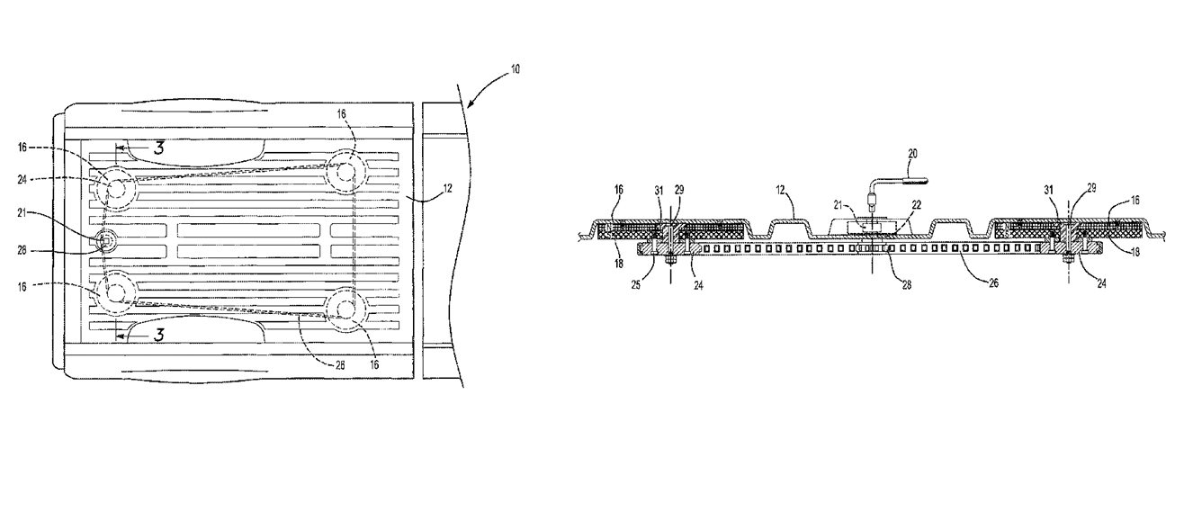 Truck Bed With Selectively Actuated Magnetic Floor Sections