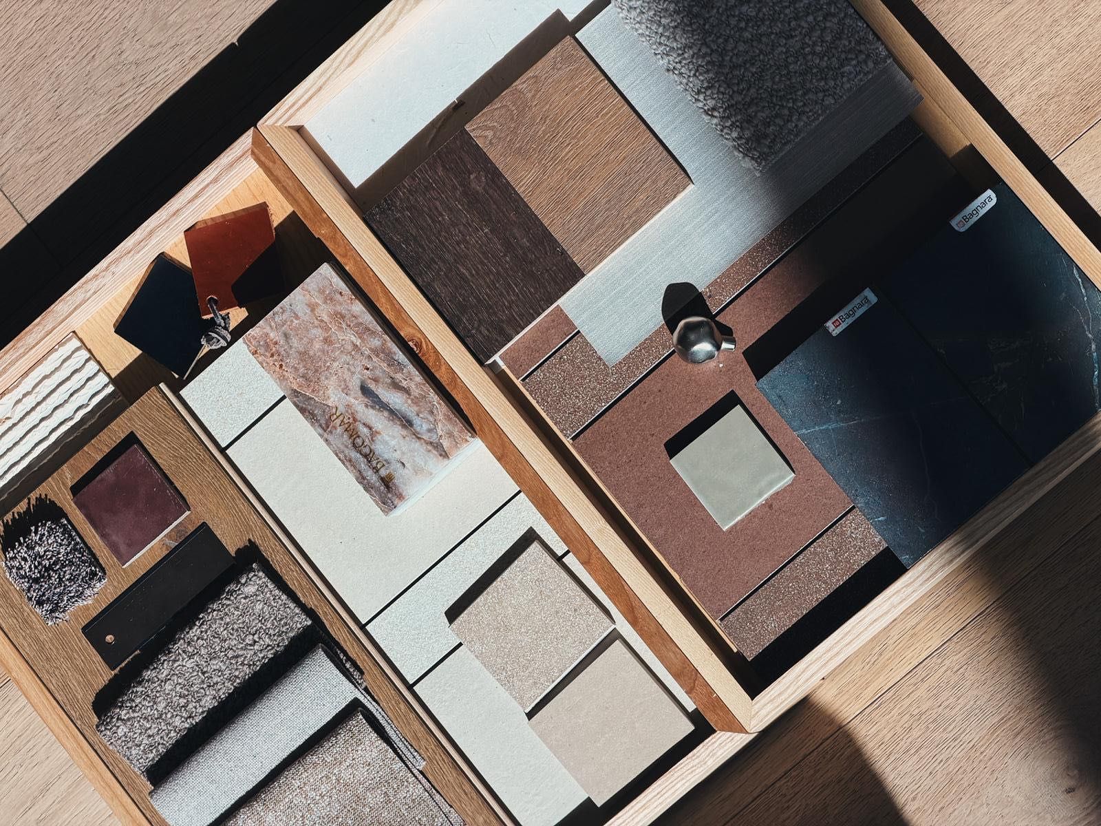 tray of Ubac material swatches