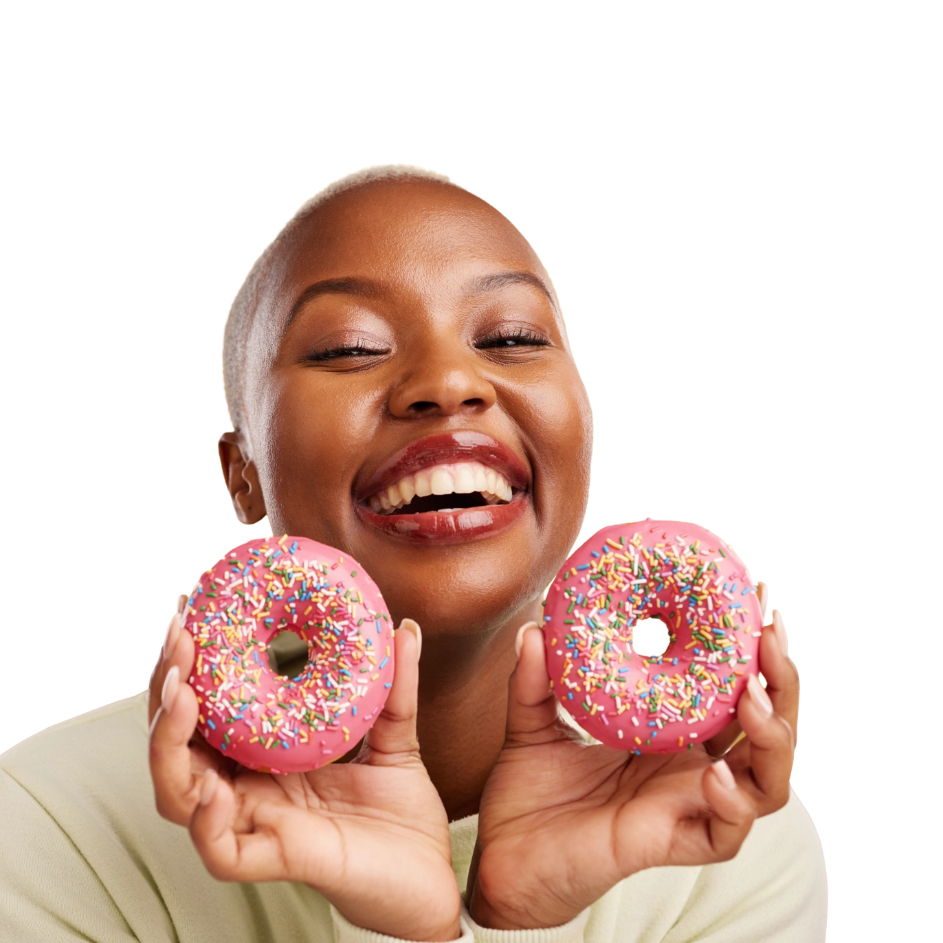 Woman with donuts
