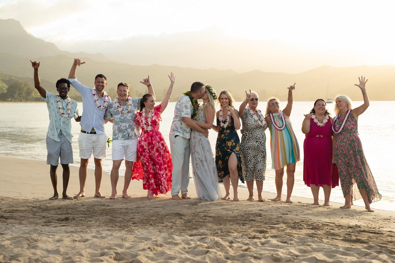 Intimate vow renewal scene on Kauaʻi