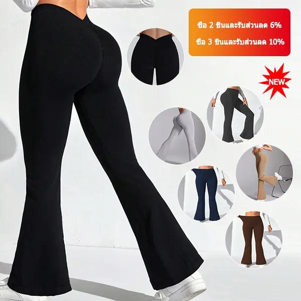 เลกกิ้งเอววีสีทึบ — Sport ขาม้า