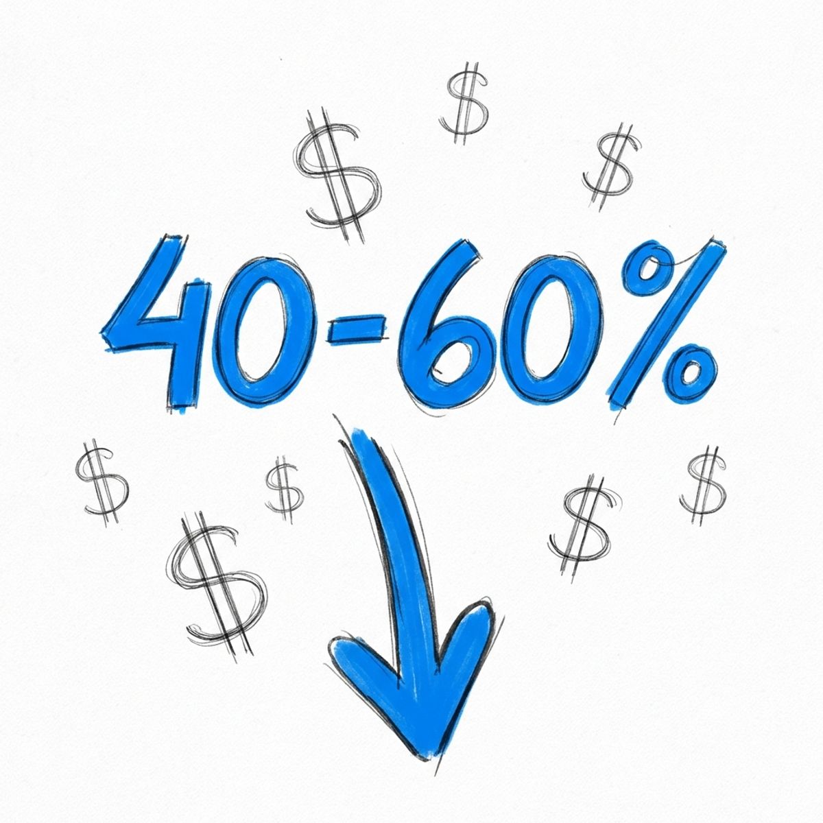 Infographic displaying 40 to 60 percent reduction in customer acquisition costs for home service businesses