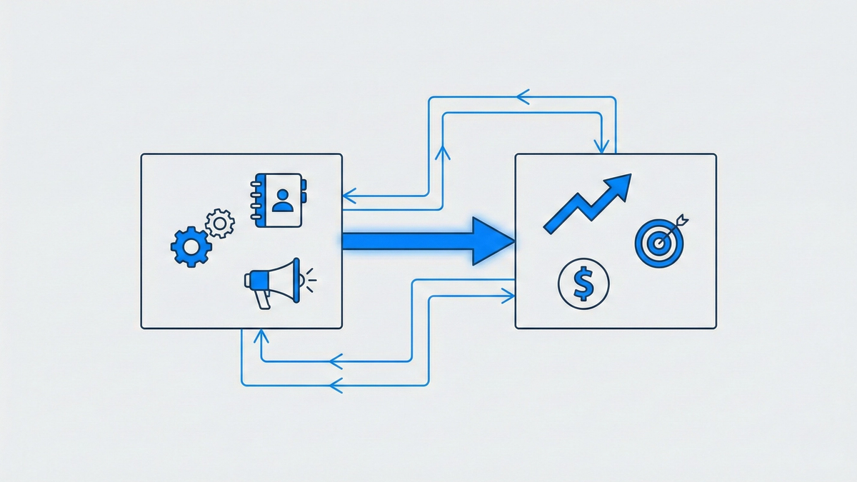 3D comparison visualization of GoHighLevel vs Keap CRM platforms with connecting data streams