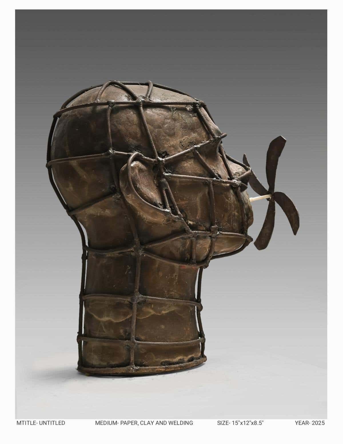 Untitled (Clay and Welding), clay and welded metal, 2025 — view 2